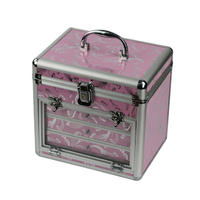 Professional Aluminum Makeup Case With Drawers And Lighted Mirror